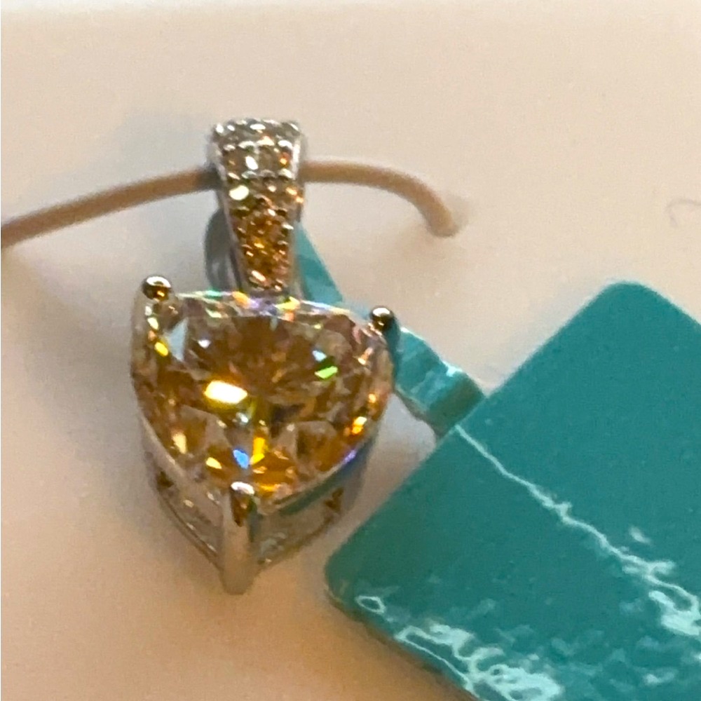 925 Moissanite Pendant 8mm $640.99 Sparkling Stones. Made In Italy. 2.00 Carat
